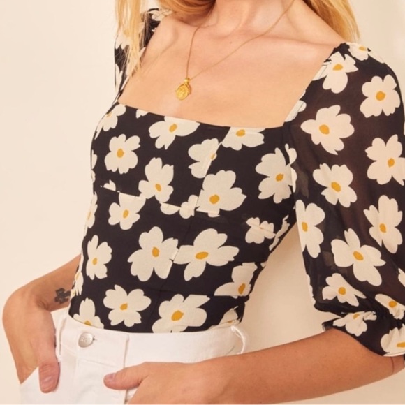 Reformation Georgia Square Neck Top - Picture 2 of 5